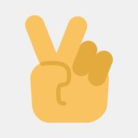 Icon peace gesture finger. Military and war elements. Icon in flat style. vector