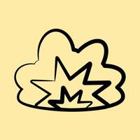 Icon explosion. Military and war elements. Icon in hand drawn style. vector