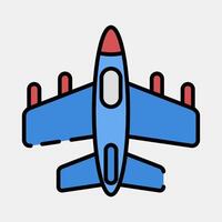Icon fighter jet. Military and war elements. Icon in filled line style. vector