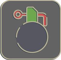 Icon hand grenade. Military and war elements. Icon in embossed style. vector