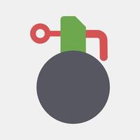 Icon hand grenade. Military and war elements. Icon in flat style. vector