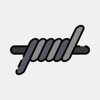 Icon barbed wire. Military and war elements. Icon in filled line style. vector