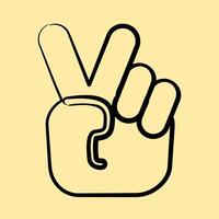 Icon peace gesture finger. Military and war elements. Icon in hand drawn style. vector