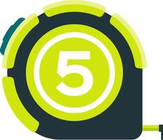 Close up view of a measuring tape prominently displaying the number five, symbolizing measurement, precision, and accuracy essential for various tasks in construction and design vector