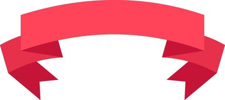 Red ribbon banner arching gracefully across a clean white background, providing ample copy space ideal for advertising messages or promotional text, enhancing visual appeal and communication vector