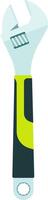 Modern adjustable wrench with ergonomic green and black handle isolated on a white background, ideal for representing concepts of repair, maintenance, and DIY projects vector