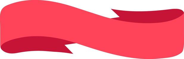 Red ribbon with elegantly curved edges, offering generous space for personalized messages or designs, perfect for various promotional and celebratory occasions vector