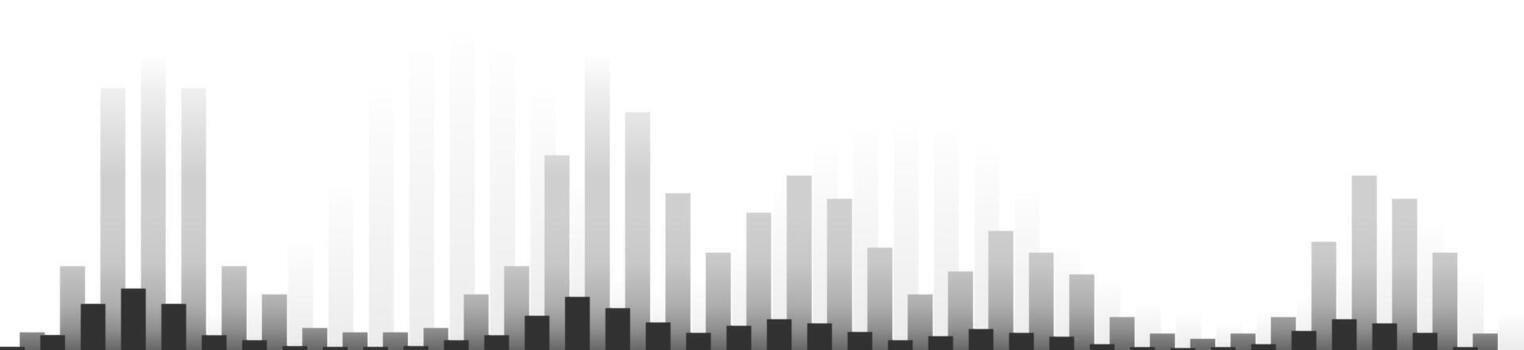 Dark and light gray vertical bars creating a bar chart representing statistical data analysis, perfect for concepts related to business, finance, and data visualization vector