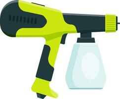 Professional electric paint sprayer with a small tank for painting and renovating a house, performing home maintenance and repair work, improving home decor, and enhancing property value vector