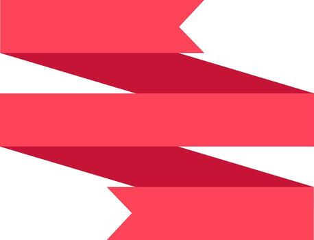 rojo cinta creando un elegante zigzag modelo en contra un limpiar blanco fondo, mejorando festivo y celebración diseños para varios ocasiones y eventos vector