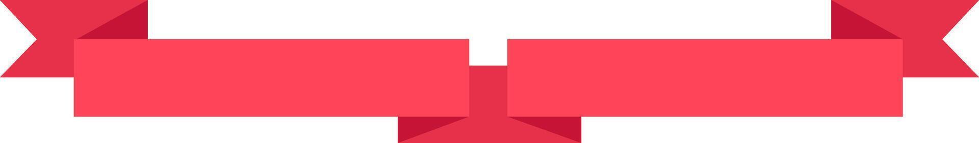 Red ribbon banner elegantly dividing a white background into two distinct sections, creating a striking and minimalist design that enhances visual appeal and clarity vector