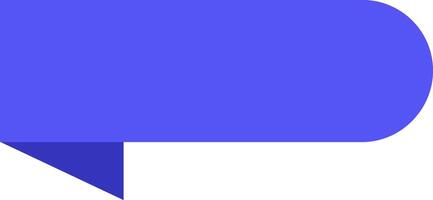 Purple speech bubble with a folded corner, pointing down over a white background, symbolizing communication, messages, and online chatting in a modern, digital context vector
