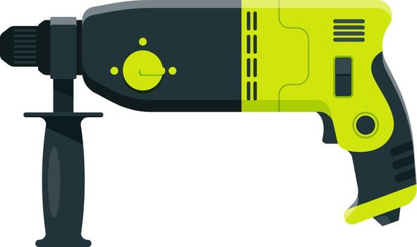 giratorio martillo perforar con ergonómico encargarse de y velocidad controlar botón habilitando preciso perforación y martilleo en varios materiales durante construcción y reparar proyectos vector