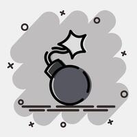 Icon bomb. Military and war elements. Icon in comic style. vector