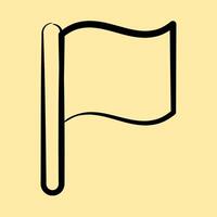 Icon surrender flag. Military and war elements. Icon in hand drawn style. vector