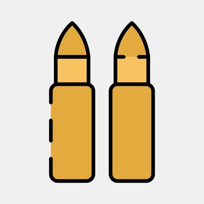 Icon bullet. Military and war elements. Icon in filled line style.