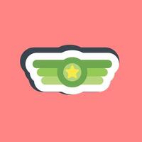 Sticker badge. Military and war elements. vector