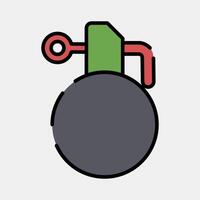 Icon hand grenade. Military and war elements. Icon in filled line style. vector