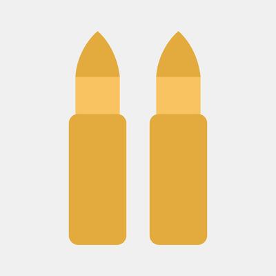 Icon bullet. Military and war elements. Icon in flat style.