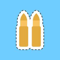 Cutting line sticker bullet. Military and war elements. vector