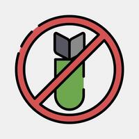 Icon stop the war. Military and war elements. Icon in filled line style. vector