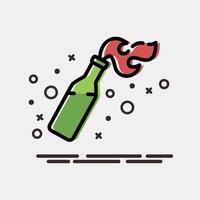 Icon molotov cocktails. Military and war elements. Icon in MBE style. vector