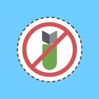 Cutting line sticker stop the war. Military and war elements. vector