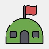 Icon barracks. Military and war elements. Icon in filled line style. vector