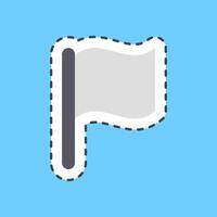 Cutting line sticker surrender flag. Military and war elements. vector