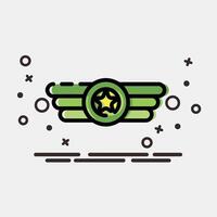 Icon badge. Military and war elements. Icon in MBE style. vector