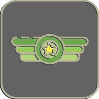 Icon badge. Military and war elements. Icon in embossed style. vector