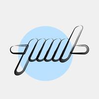 Icon barbed wire. Military and war elements. Icon in color spot style. vector