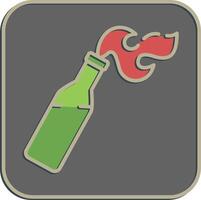 Icon molotov cocktails. Military and war elements. Icon in embossed style. vector