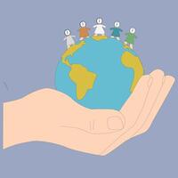 Holding the World with Diverse Children Standing vector