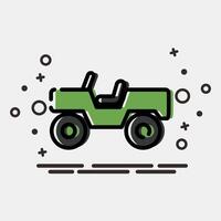 Icon military vehicle. Military and war elements. Icon in MBE style. vector