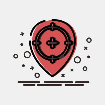 Icon target location. Military and war elements. Icon in MBE style. vector