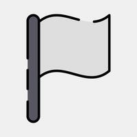 Icon surrender flag. Military and war elements. Icon in filled line style. vector