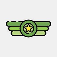 Icon badge. Military and war elements. Icon in filled line style. vector