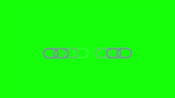 Connected Chain Links Animation on Green Screen video