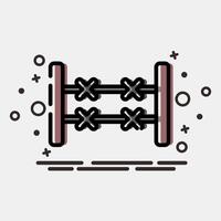 Icon barrier. Military and war elements. Icon in MBE style. vector