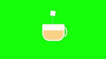 Tea Bag Dipping in Hot Water Cup Animation video