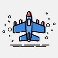Icon fighter jet. Military and war elements. Icon in MBE style. vector