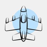 Icon fighter jet. Military and war elements. Icon in color spot style. vector