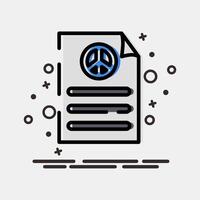 Icon peace agreement. Military and war elements. Icon in MBE style. vector