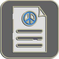 Icon peace agreement. Military and war elements. Icon in embossed style. vector