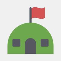 Icon barracks. Military and war elements. Icon in flat style. vector