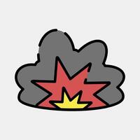 Icon explosion. Military and war elements. Icon in filled line style. vector