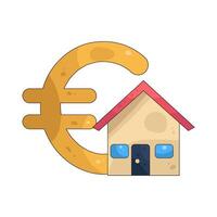 real estate with euro symbol vector