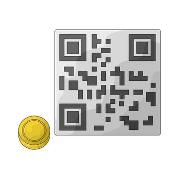 moneda con qr código vector