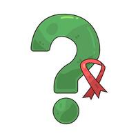 Aids ribbon with question mark vector